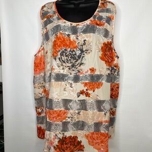 INC Women Floral shell orange gray size 22W  (box-23-013)